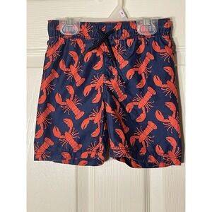 Boys Swim Trunks Lobster/crawfish Design Blue And Red Size 3T Old Navy